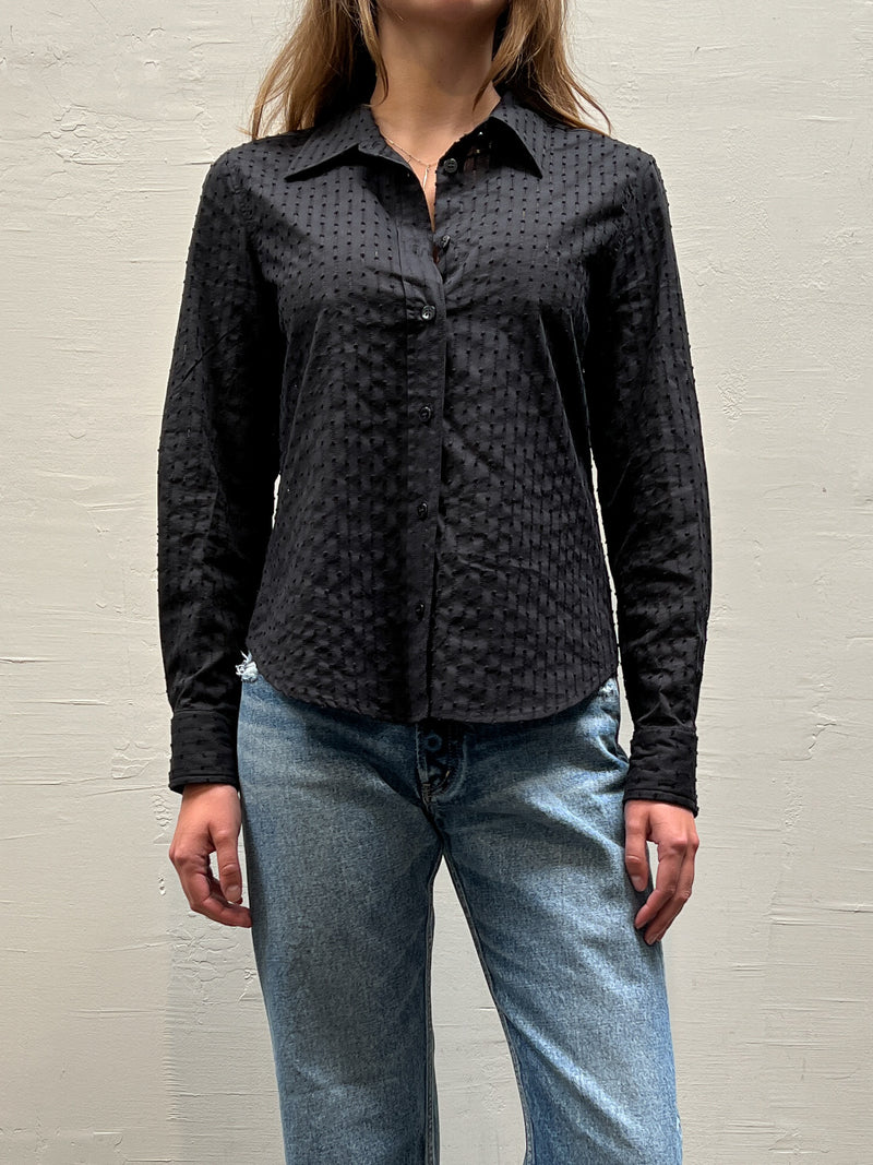 Embroidered Lindsey Shirt - Black