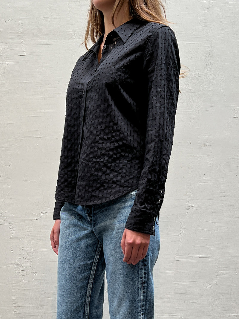 Embroidered Lindsey Shirt - Black