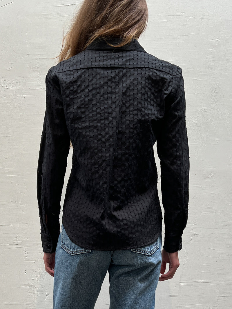 Embroidered Lindsey Shirt - Black *Final Sale*