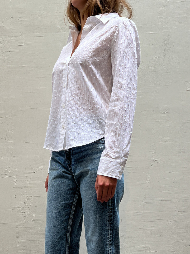Embroidered Lindsey Shirt - White