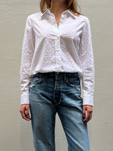 Embroidered Lindsey Shirt - White