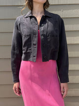 Phoebe Jacket in Linen - Charcoal