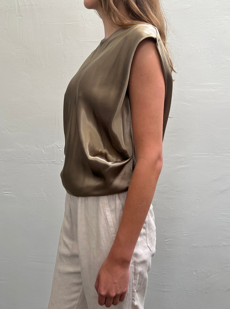 Gia Top in Satin - Thyme