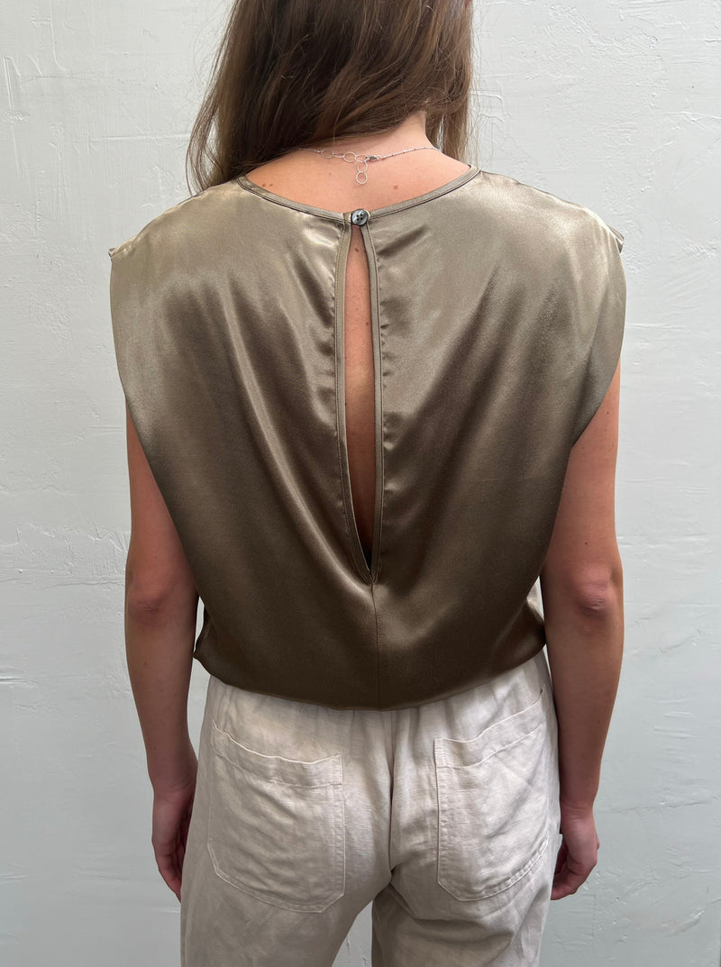 Gia Top in Satin - Thyme