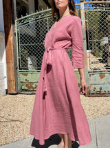 Lydia Dress in Linen - Rose *Final Sale*