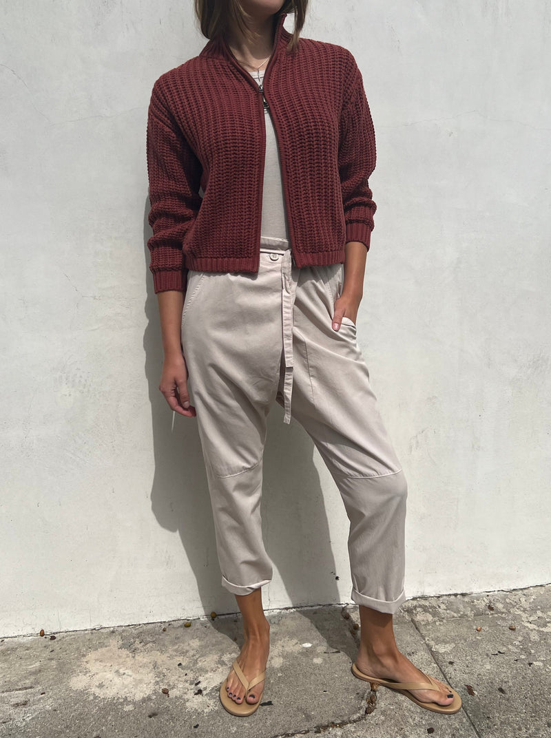 Thai Pant in Paperweight Cotton - Cement