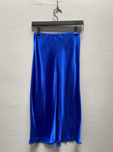 Riley Skirt in Vintage Satin - Cobalt