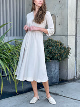 Lydia Dress in Linen-Cement ORIG $425