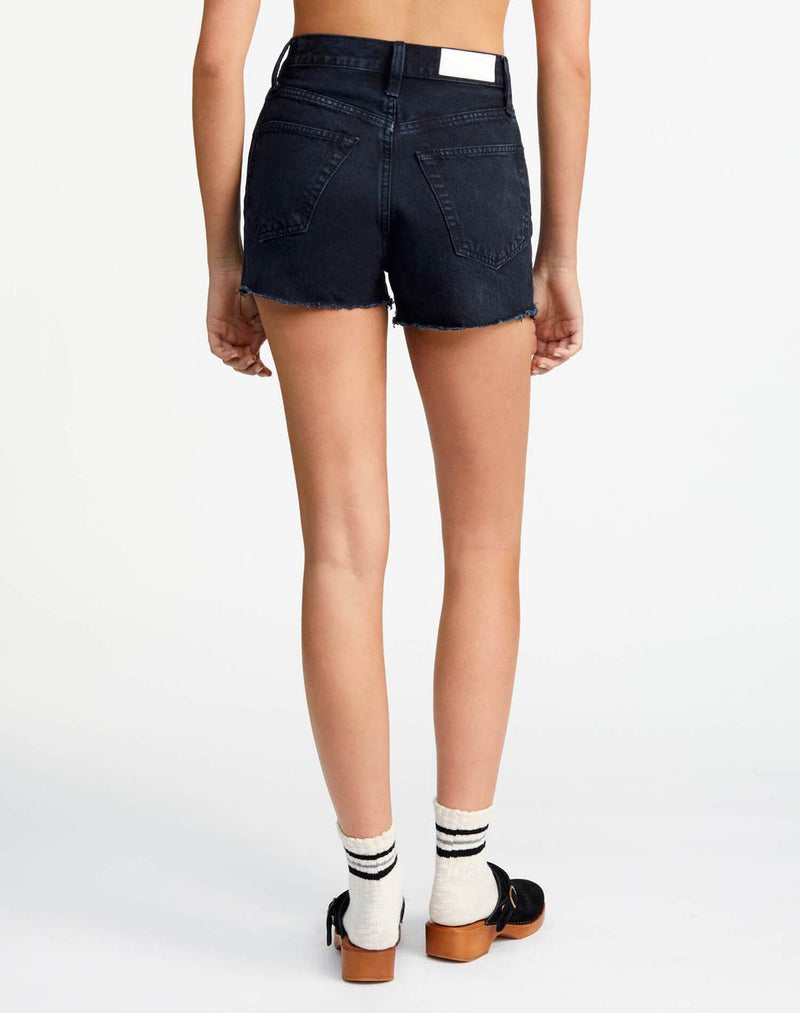 Re/Done 70's High Rise Shorts - Midnight Black