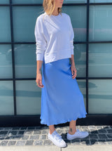 Riley Skirt in Vintage Satin - Periwinkle