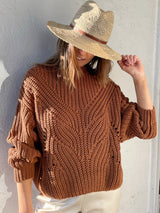 Ersa Crop Cotton Sweater - Terra