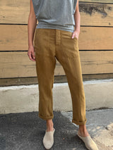 Frankie Utility Pant in Linen - Vicuna