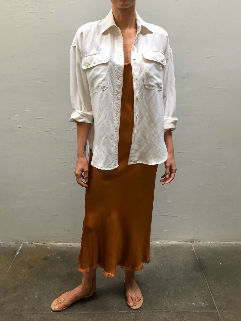 Justin Workshirt in Linen  - Bone