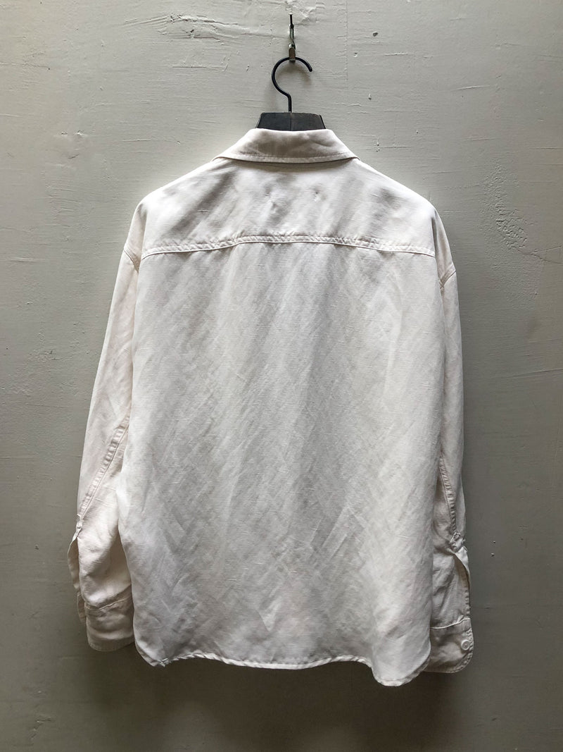 Justin Workshirt in Linen  - Bone