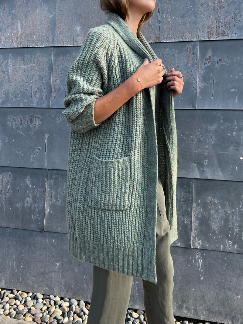 Lawrence Long Sweater Coat - Spearmint
