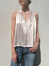 Cora Halter Top in Vintage Satin - Parchment