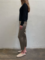 Erika Drop Pant in Satin - Thyme