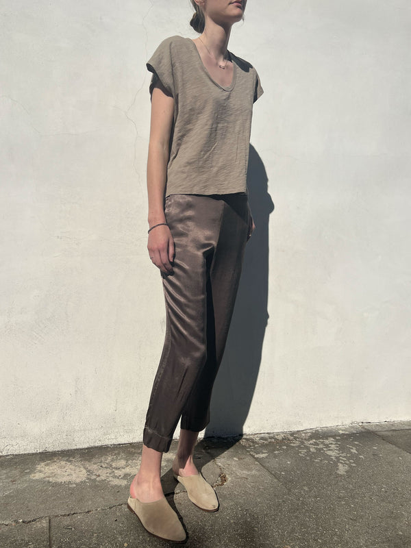 Ainsley Pant in Vintage Satin - Anthracite