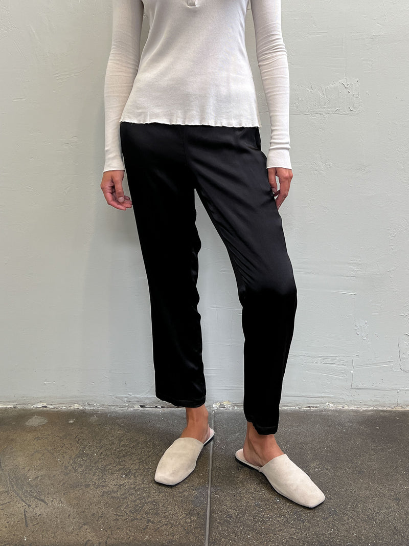 Ainsley Pant in Vintage Satin - Black