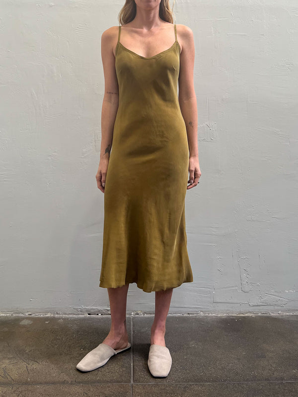 Farrah Slip Dress in Cupro - Peat