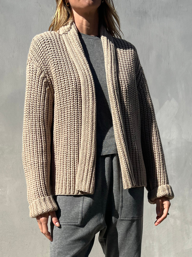 Cotton Sadie Cardigan - Sand