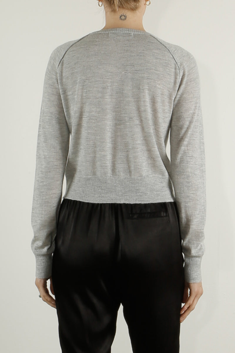 Ella Featherweight Cashmere Cropped Cardigan - Oxford