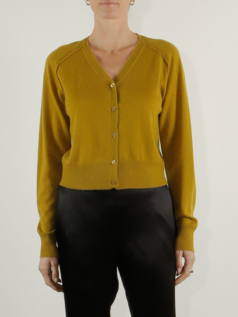 Ella Featherweight Cashmere Cropped Cardigan - Topaz
