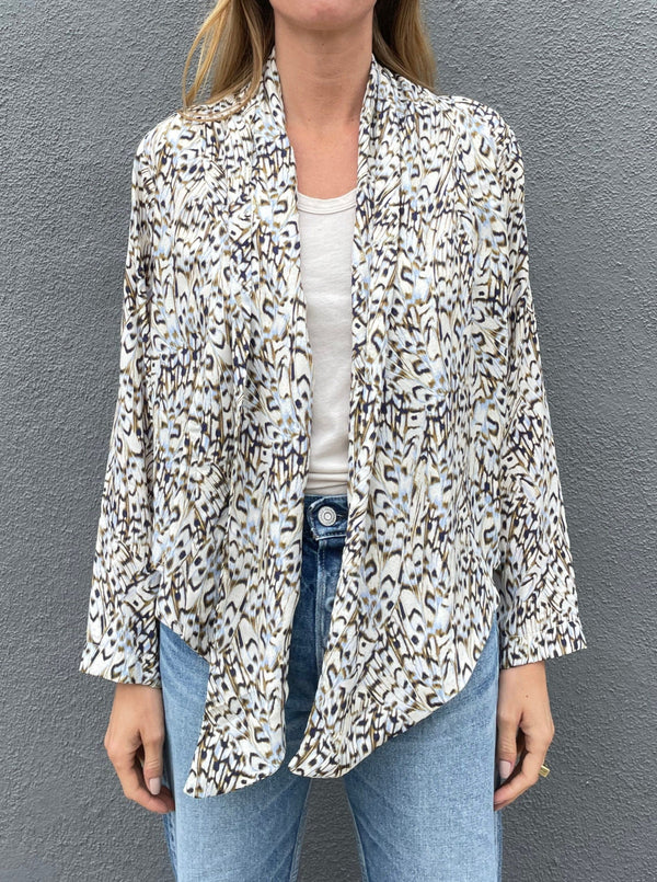 Simone Shirt Jacket in Khaki Feathers *Final Sale*