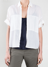 Danny Roll Sleeve Shirt in Japanese Cotton - White