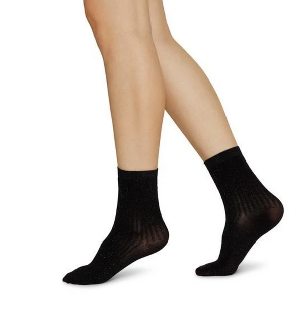 Swedish Stockings Stella Shimmery Socks - Black