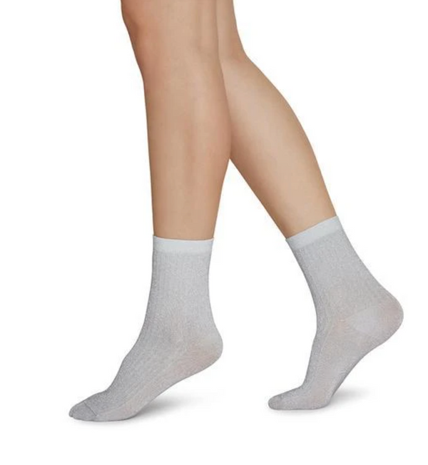 Swedish Stockings Stella Shimmery Socks - Light Grey