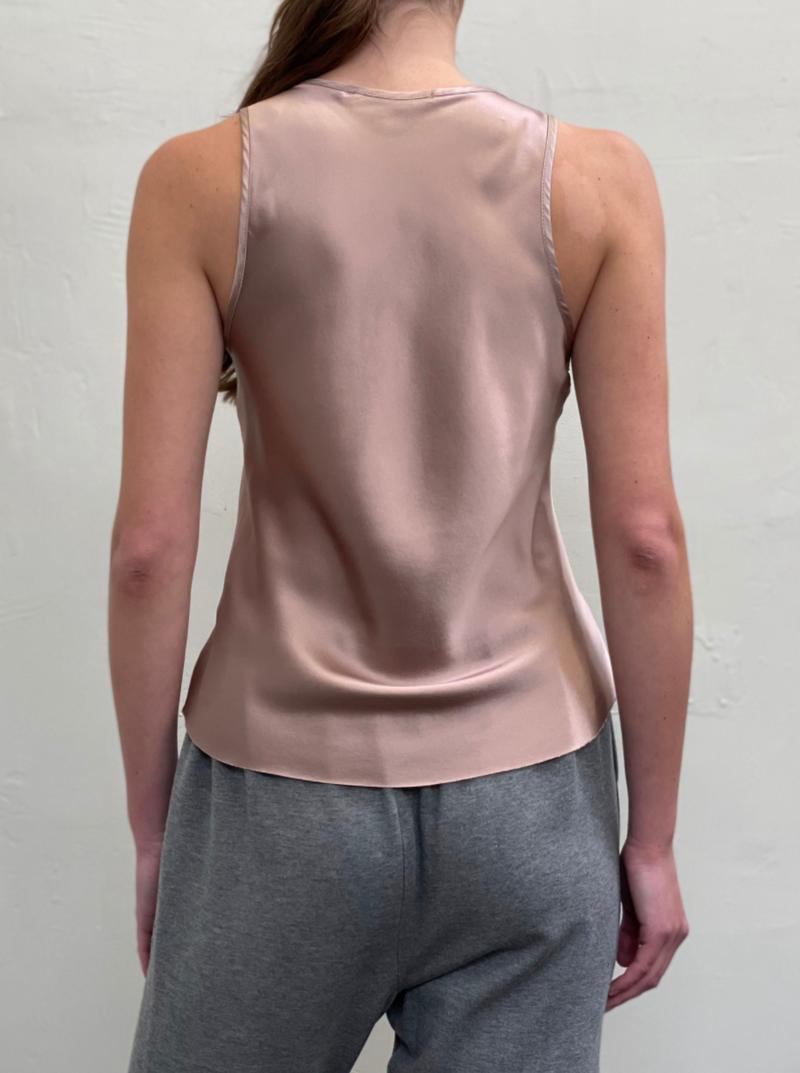 Tate Tank in Silk - Rose