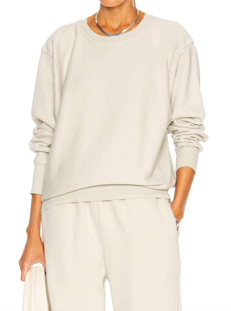 Les Tien French Terry Crew Neck Raglan - Ivory