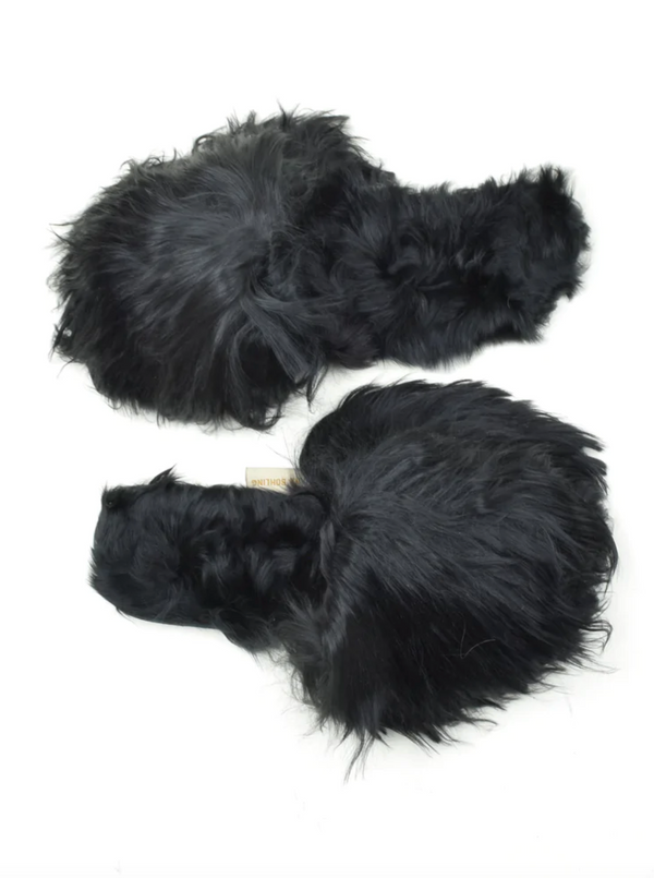 Ariana Bohling Suri Alpaca Slipper Slide - Black