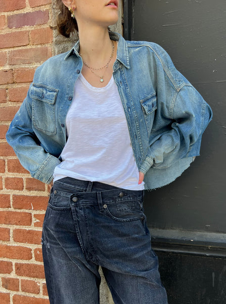 R13 Cropped Denim Shirt - Brindley – GUILD