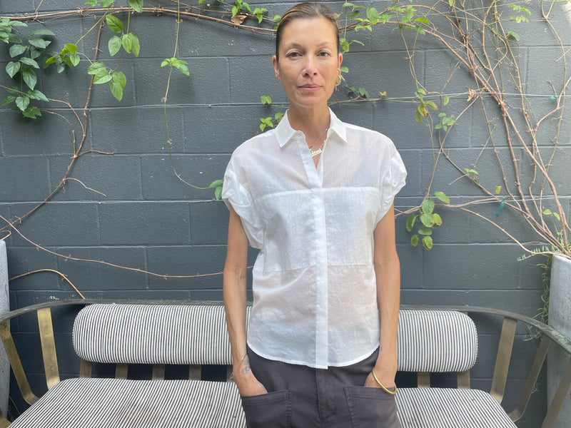 Danny Roll Sleeve Shirt in Japanese Cotton - White