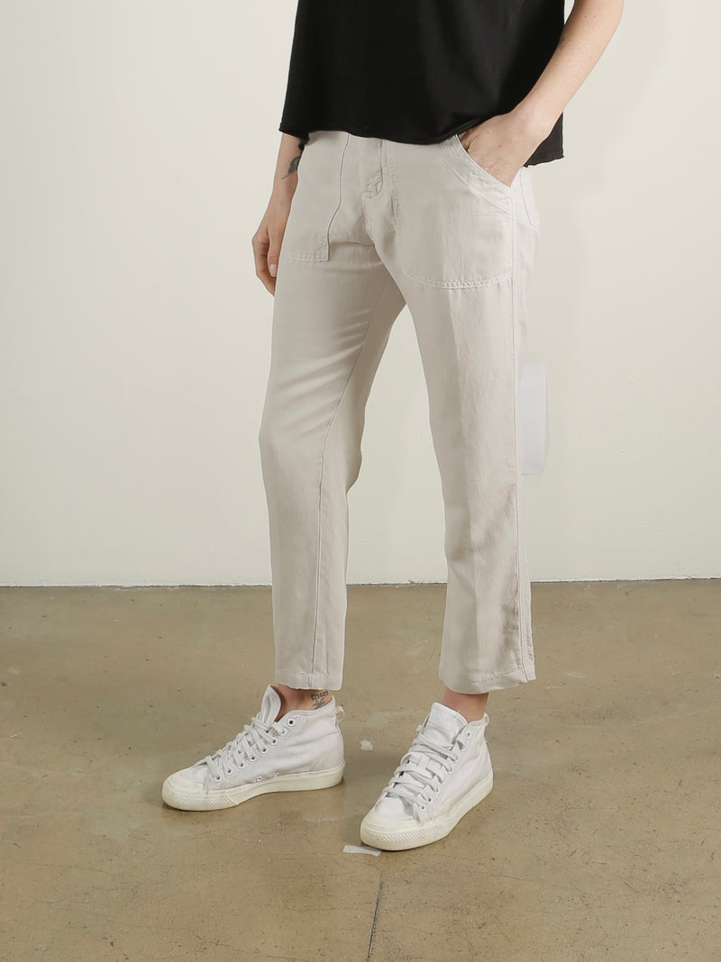Frankie Utility Pant in Linen - Cement