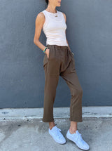 Erika Drop Pant in French Terry - Mocha